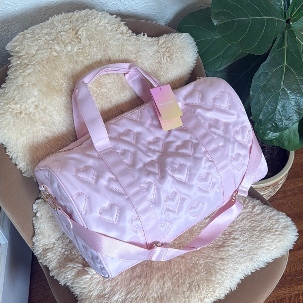 Stoney Clover lane x Target Pink Quilted Heart Duffle Bag